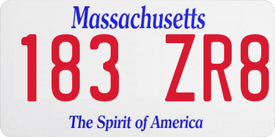 MA license plate 183ZR8