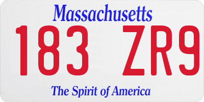 MA license plate 183ZR9