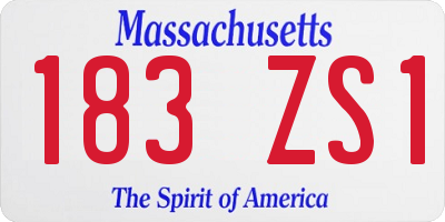 MA license plate 183ZS1