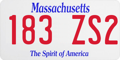 MA license plate 183ZS2