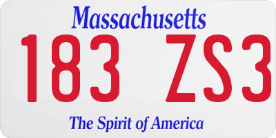 MA license plate 183ZS3