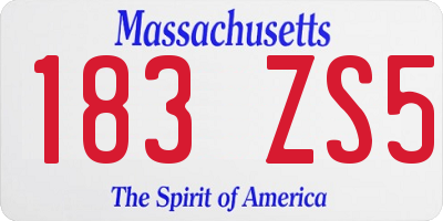 MA license plate 183ZS5