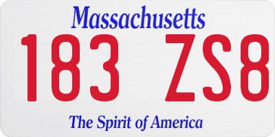 MA license plate 183ZS8