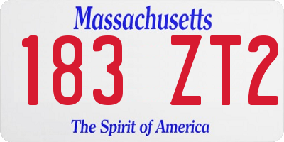 MA license plate 183ZT2