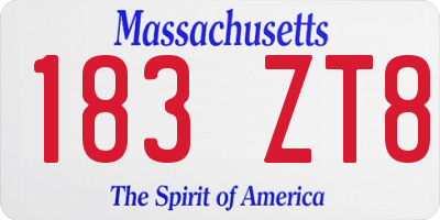MA license plate 183ZT8