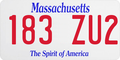 MA license plate 183ZU2