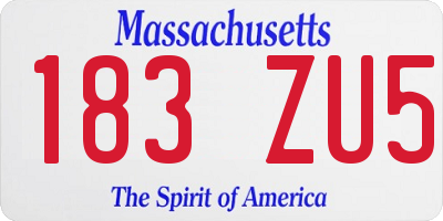 MA license plate 183ZU5