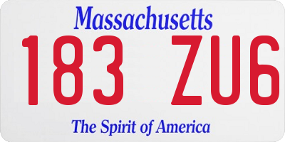 MA license plate 183ZU6