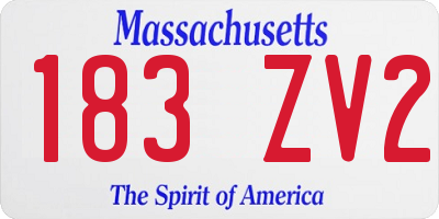 MA license plate 183ZV2