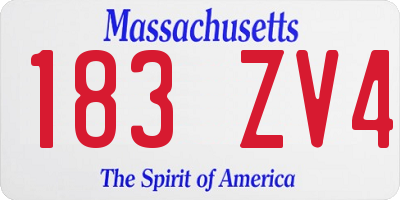 MA license plate 183ZV4