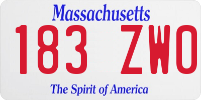 MA license plate 183ZW0