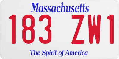 MA license plate 183ZW1