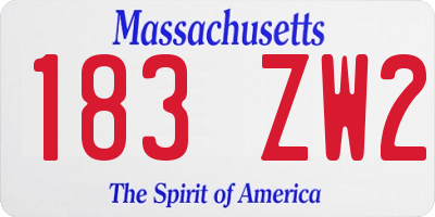 MA license plate 183ZW2