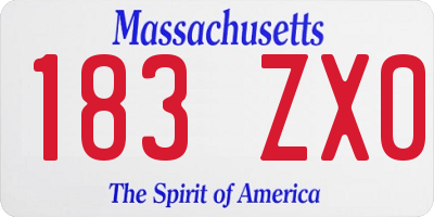 MA license plate 183ZX0