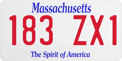 MA license plate 183ZX1