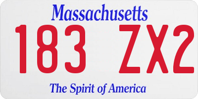 MA license plate 183ZX2