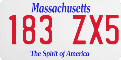 MA license plate 183ZX5