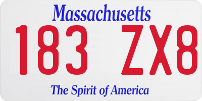 MA license plate 183ZX8