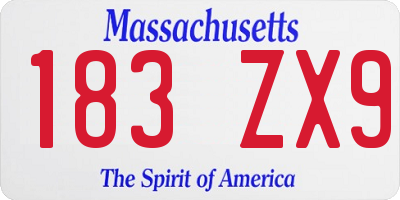 MA license plate 183ZX9