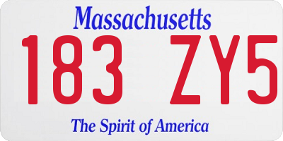 MA license plate 183ZY5