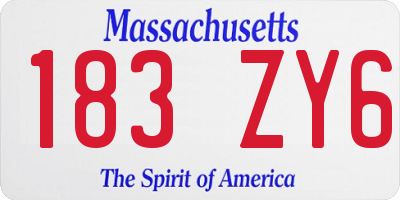 MA license plate 183ZY6