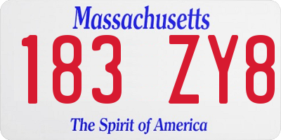 MA license plate 183ZY8