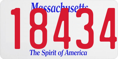 MA license plate 18434