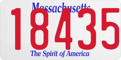 MA license plate 18435