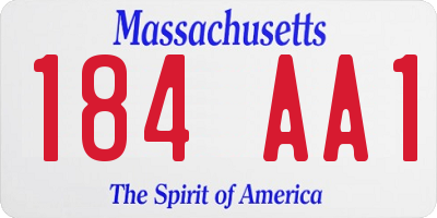 MA license plate 184AA1
