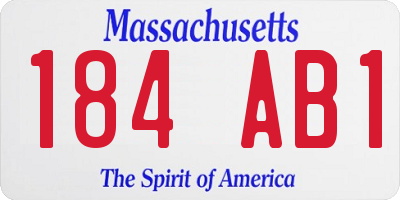 MA license plate 184AB1