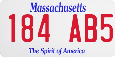 MA license plate 184AB5