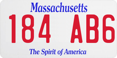 MA license plate 184AB6