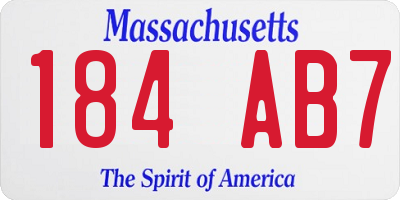 MA license plate 184AB7
