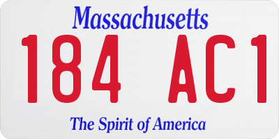 MA license plate 184AC1