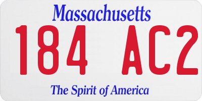 MA license plate 184AC2