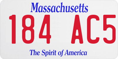 MA license plate 184AC5