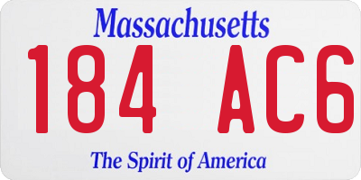 MA license plate 184AC6