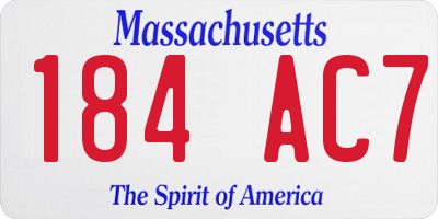 MA license plate 184AC7