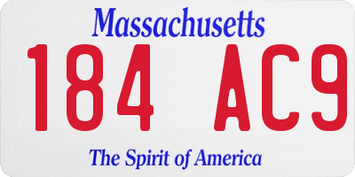 MA license plate 184AC9