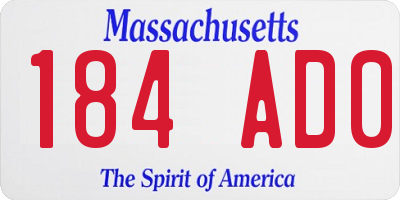MA license plate 184AD0