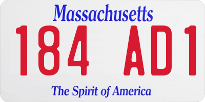 MA license plate 184AD1