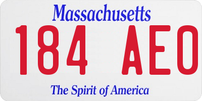 MA license plate 184AE0