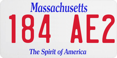 MA license plate 184AE2