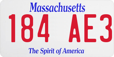 MA license plate 184AE3