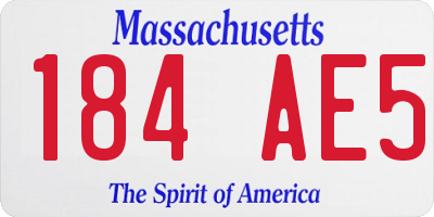 MA license plate 184AE5