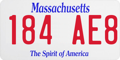 MA license plate 184AE8