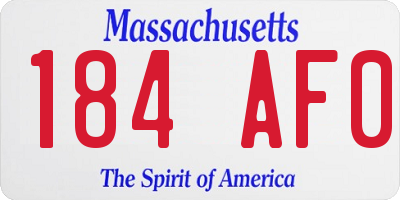 MA license plate 184AF0