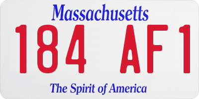 MA license plate 184AF1
