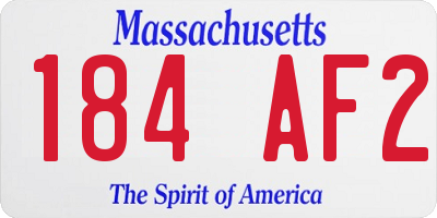 MA license plate 184AF2