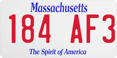 MA license plate 184AF3